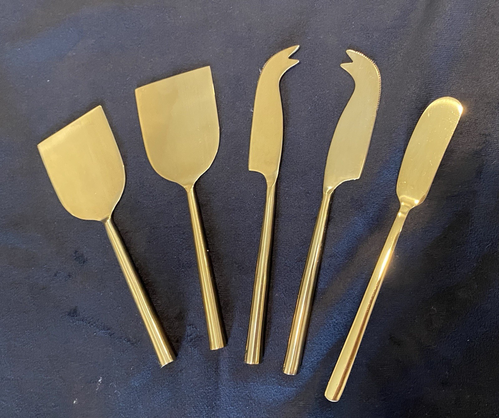 Gold Tone 5 Piece Charcuterie Board Set @ 6” Long Sweet Lassi Collection Used