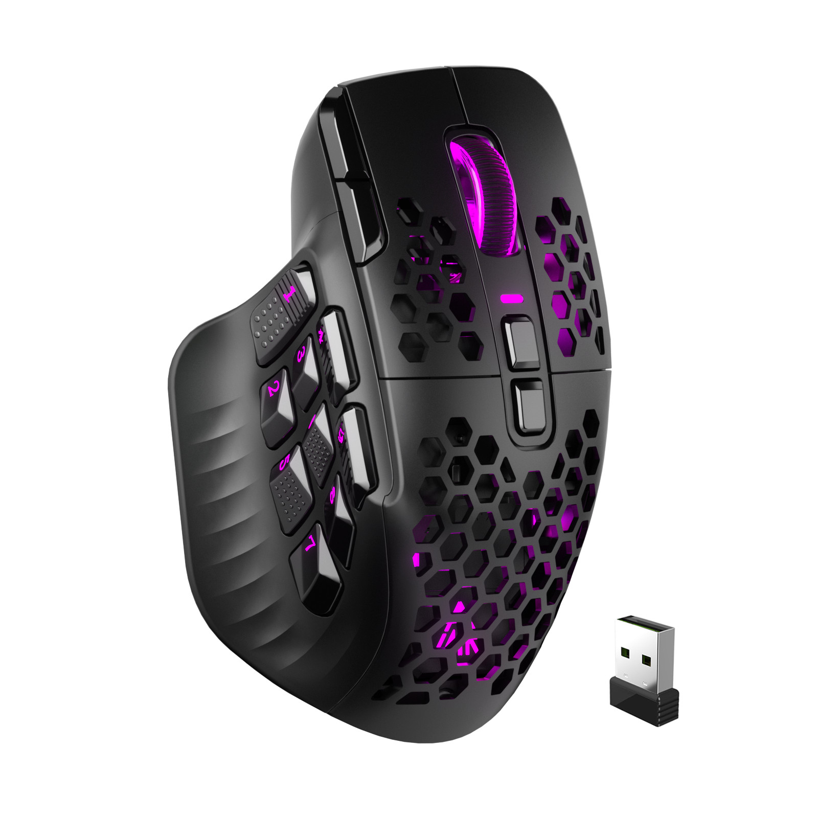 SM809 Pro Wireless MMO Gaming Mouse 24000 DPI RGB 16 Buttons Tri Mode