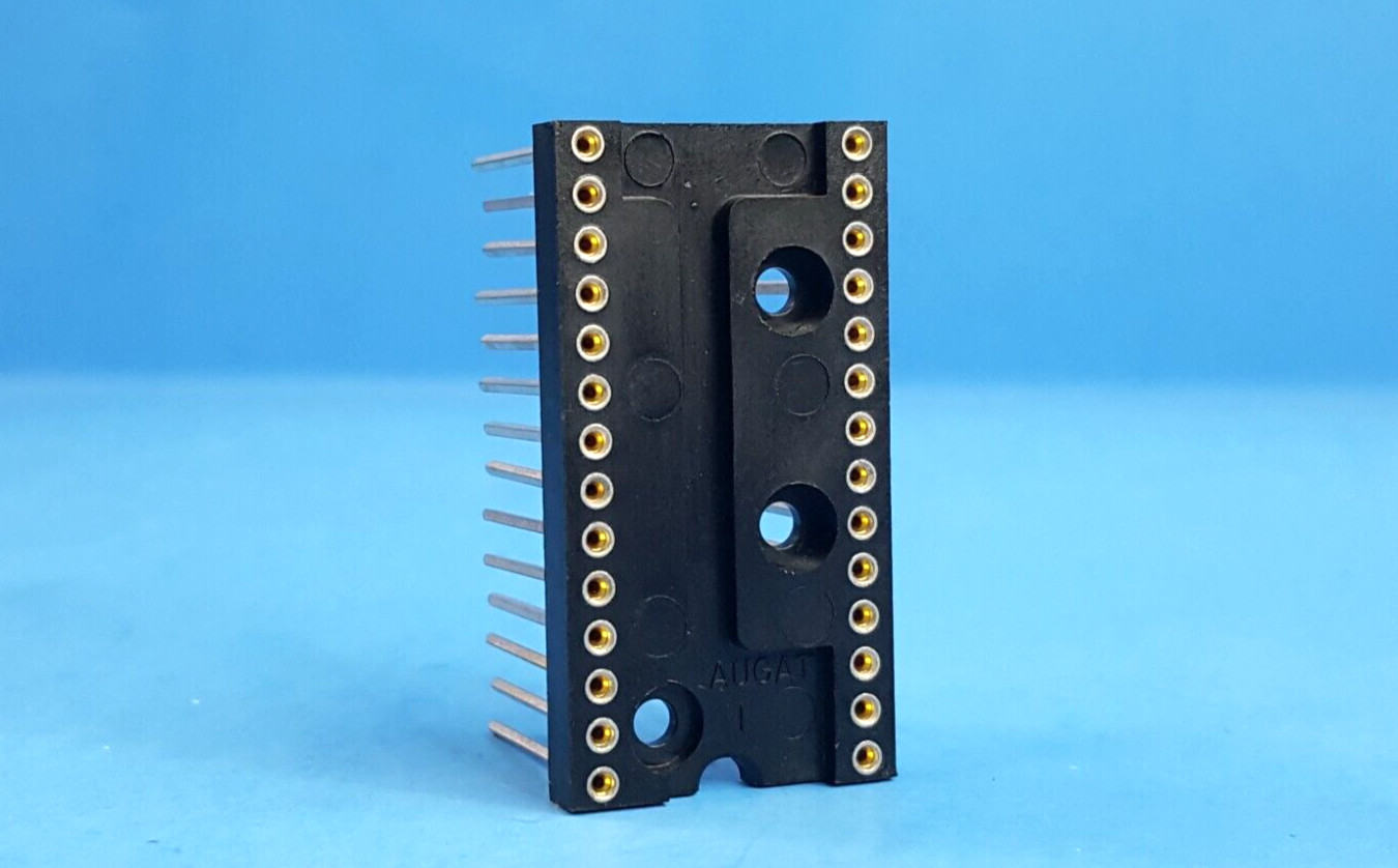 1 pc- IC Socket, 28 PIN, 0.6", AUGAT, Wire Wrap, Gold on Contact Area