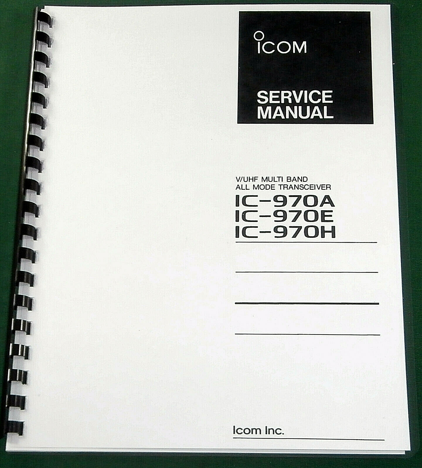 Icom IC-970A/E/H Service Manual: w/11"X36" Schematics & Protective Covers