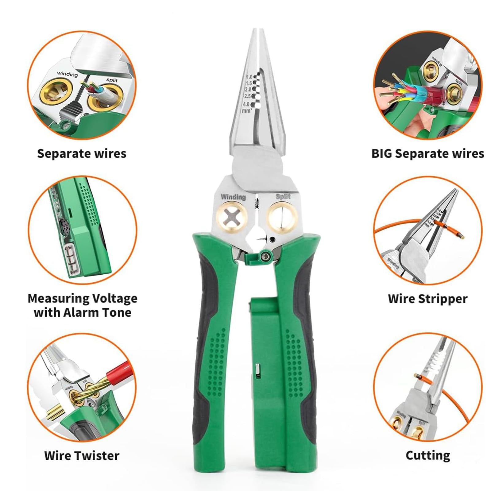 8-in-1 Wire Strippers with Electricity Measurement Function, Multi-Functional...