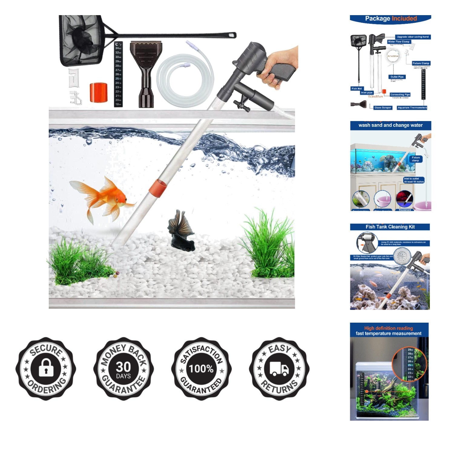 Silent Aquarium Water Changer & Cleaner - 2026 Edition with Fish Safety Features