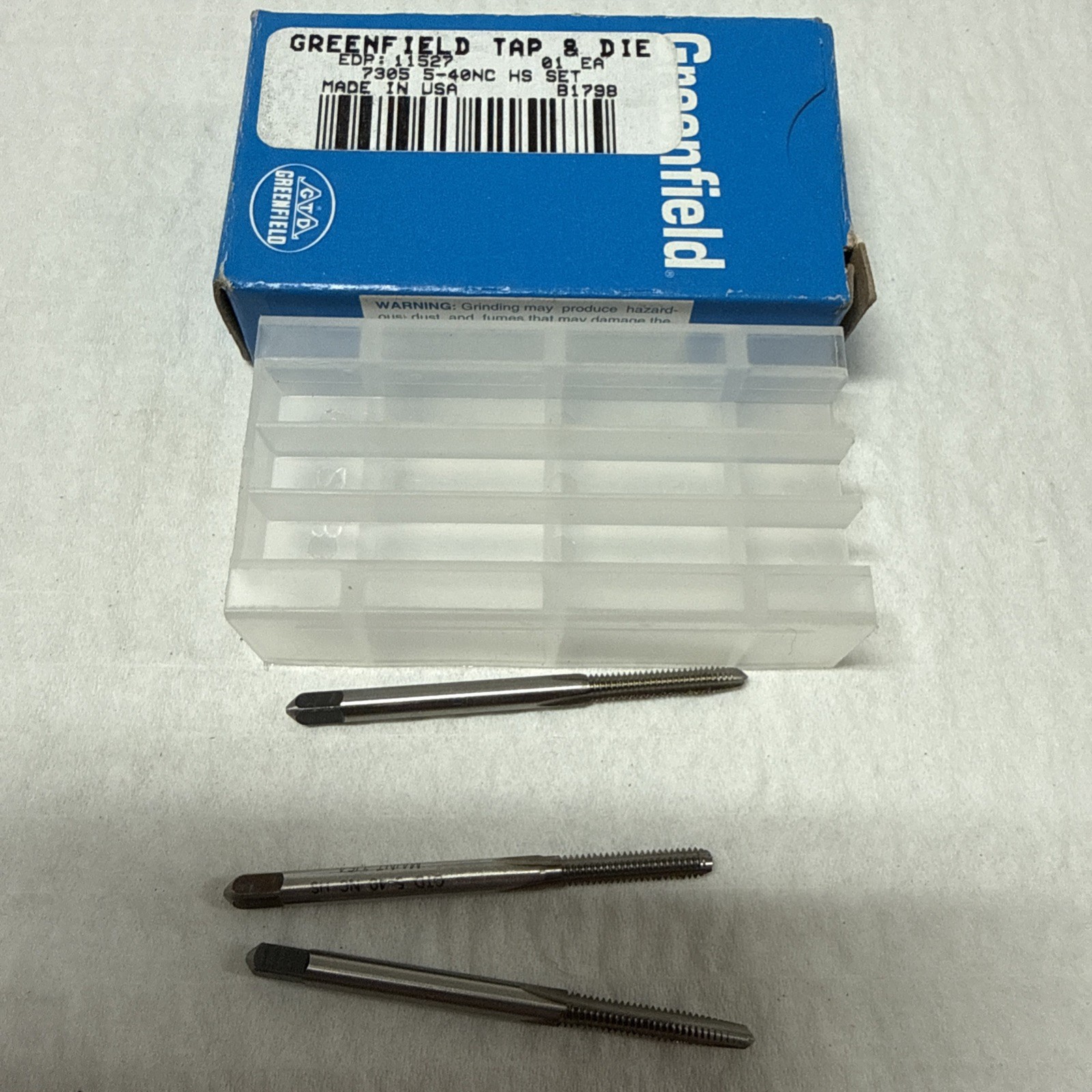 Greenfield 5-40 NC HSS Tap Set 7305 USA 3pc Maintenance, SKU618850
