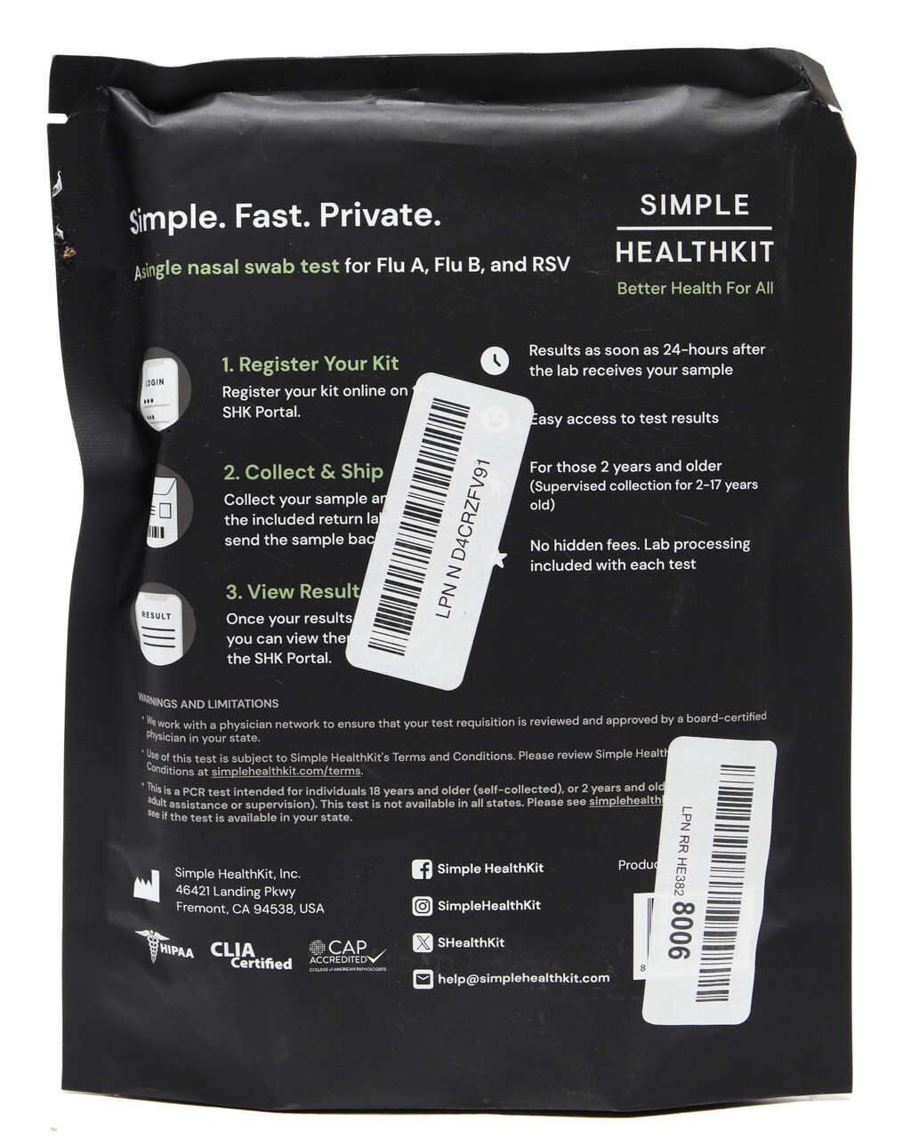 Simple Healthkit Common Respiratory Wellness Test