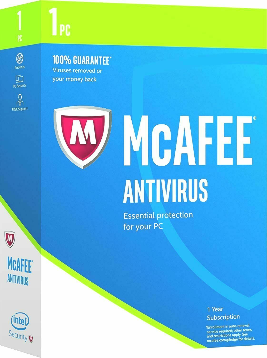 NEW SEALED McAfee Antivirus 2017 1 PC 1 year