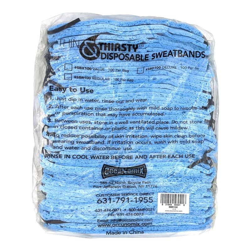 100- SBR100 Reusable Absorbent Disposable Lightweight Sponge Cooling Sweatbands