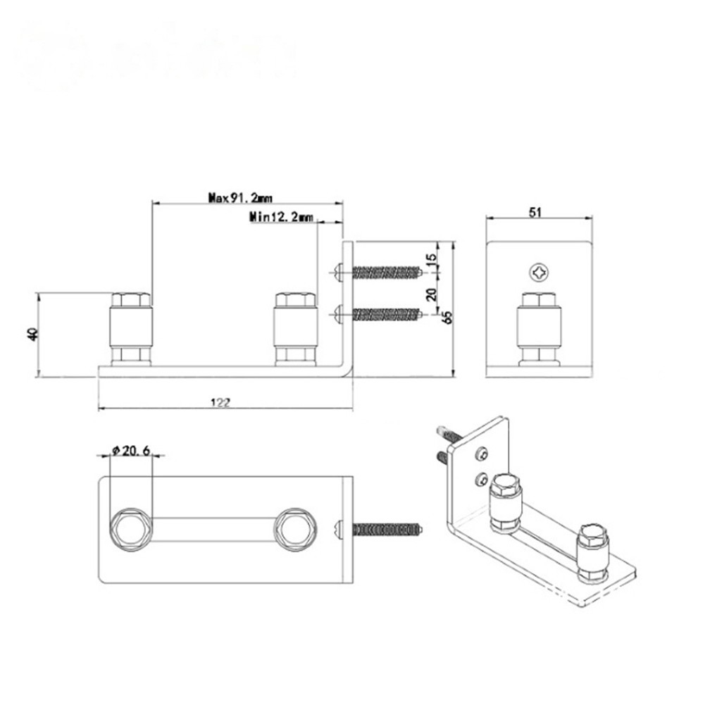 Heavy Duty Sliding Door Floor Guide with Adjustable Rollers Flush Fit Design