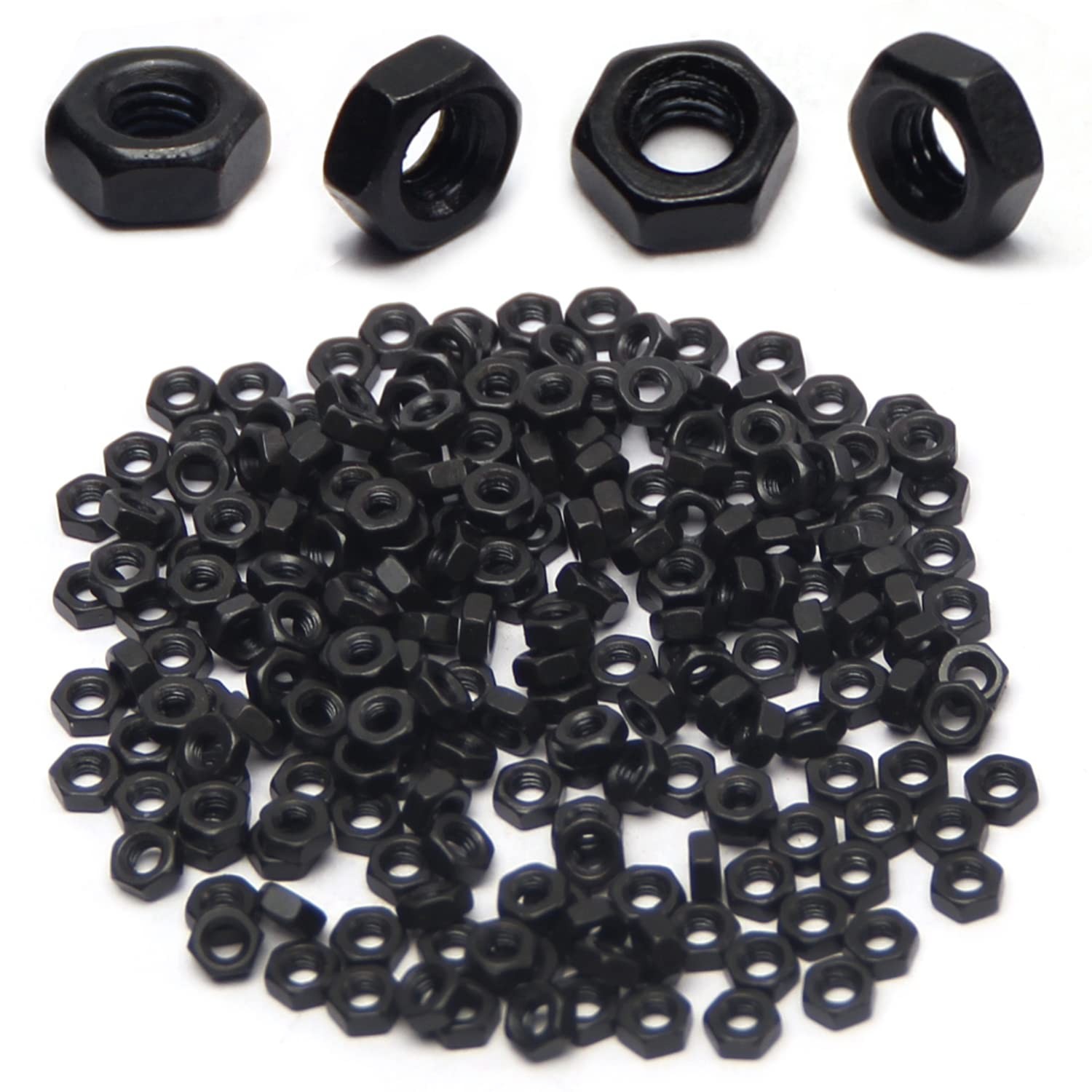 100 PCS M50.8x0.8mm Black Oxide Carbon Steel Hex Nuts 8mm Wide 4mm High