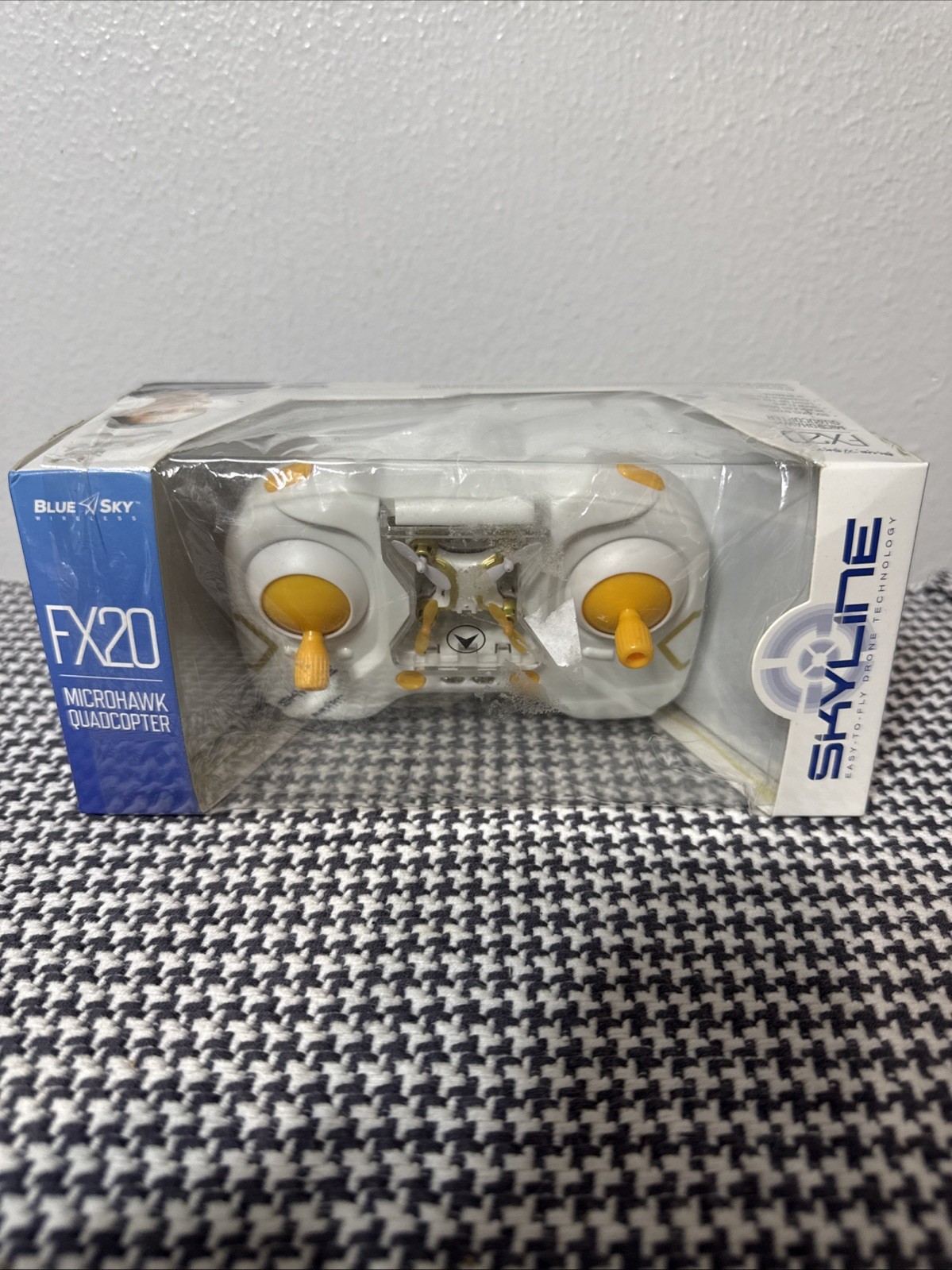 Blue Sky Skyline FX20 Microhawk Quadcopter Mini Drone Easy To Fly Yellow Knobs