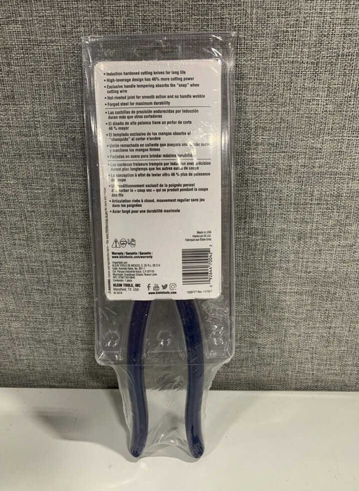 Klein Tools D213-9NE - 9" High Leverage Side Cutting Pliers Lineman's Pliers NEW