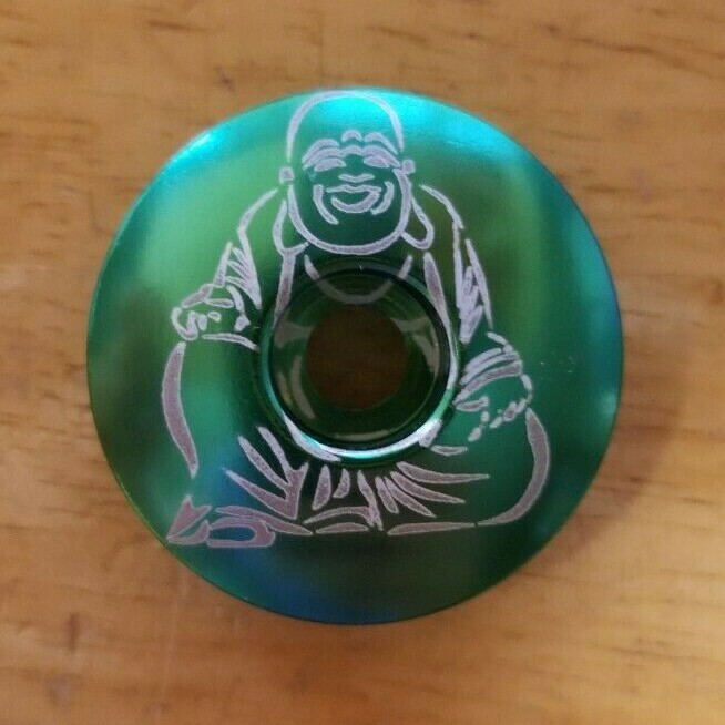 Budai Fat Buddha Bicycle Headset Top Stem Cap 1 1/8" Green Laughing Buddha