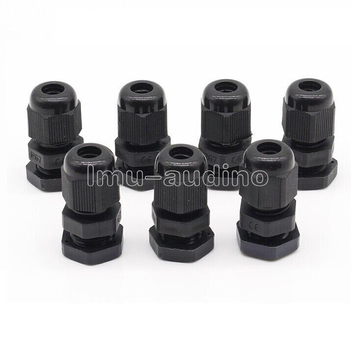 10PCS Black Waterproof Fixing Gland Connector PG7 For 3.5-6mm Day Cable Wire