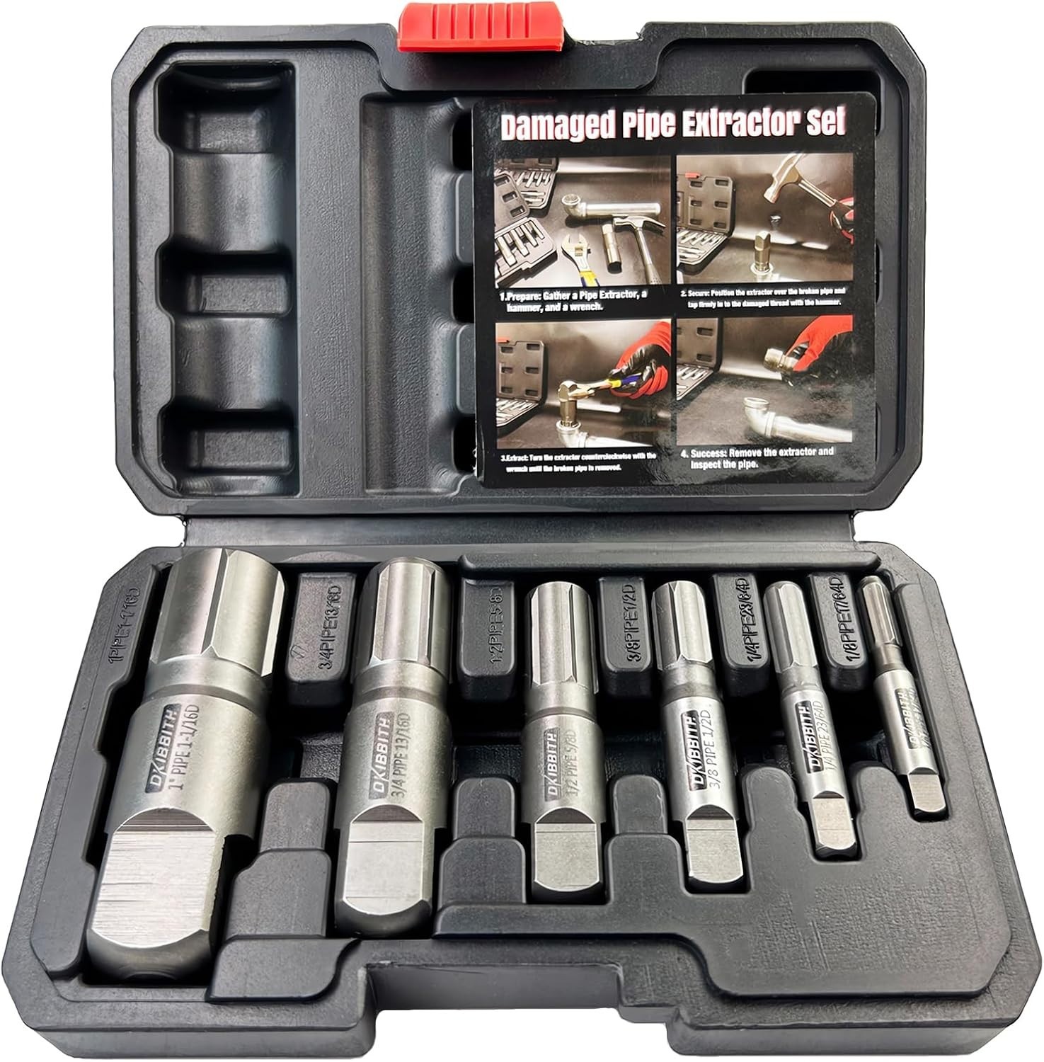 Broken Pipe Extractors for Plumbers, 6-Piece Set
