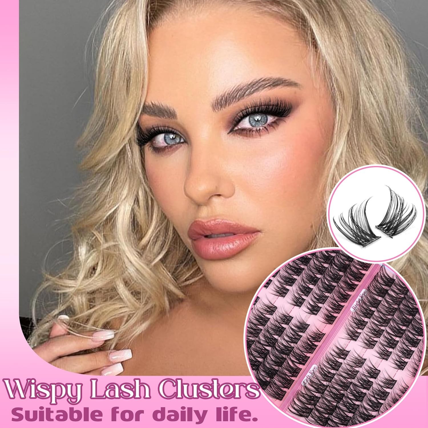 Wispy Lash Clusters Natural Eyelash Clusters C-Curly Cluster Eyelash Extensions