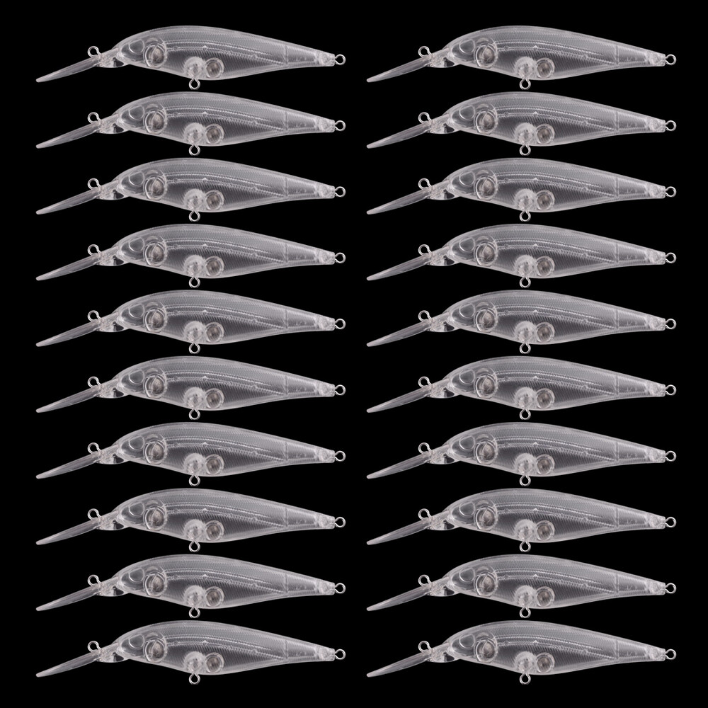 20pcs Blank Lure Minnow Fishing Lures Unpainted Hard Bait