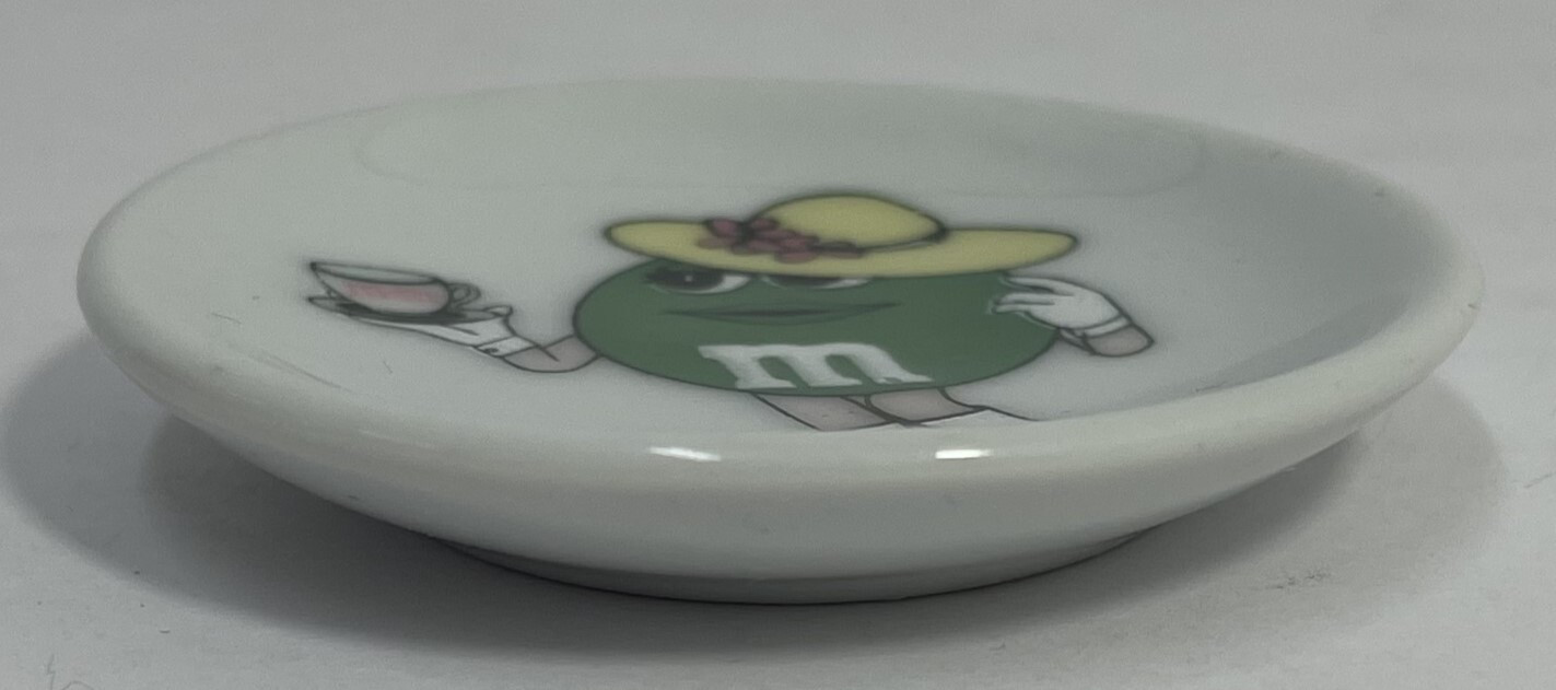 Green M&M Ceramic M&M's Candy Saucer 2.5" Round