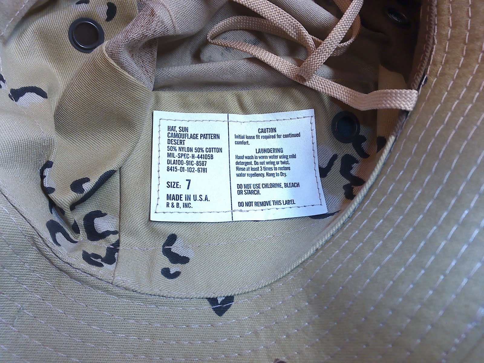 Gulf War Era Desert Chocolate Chip Camo Jungle Boonie Sun Hat Cap All Sizes