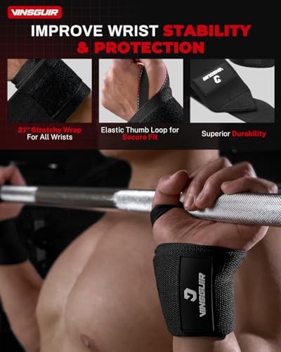 21'' Elastic Wrist Wraps for Weightlifting and Working Out(USPA Black