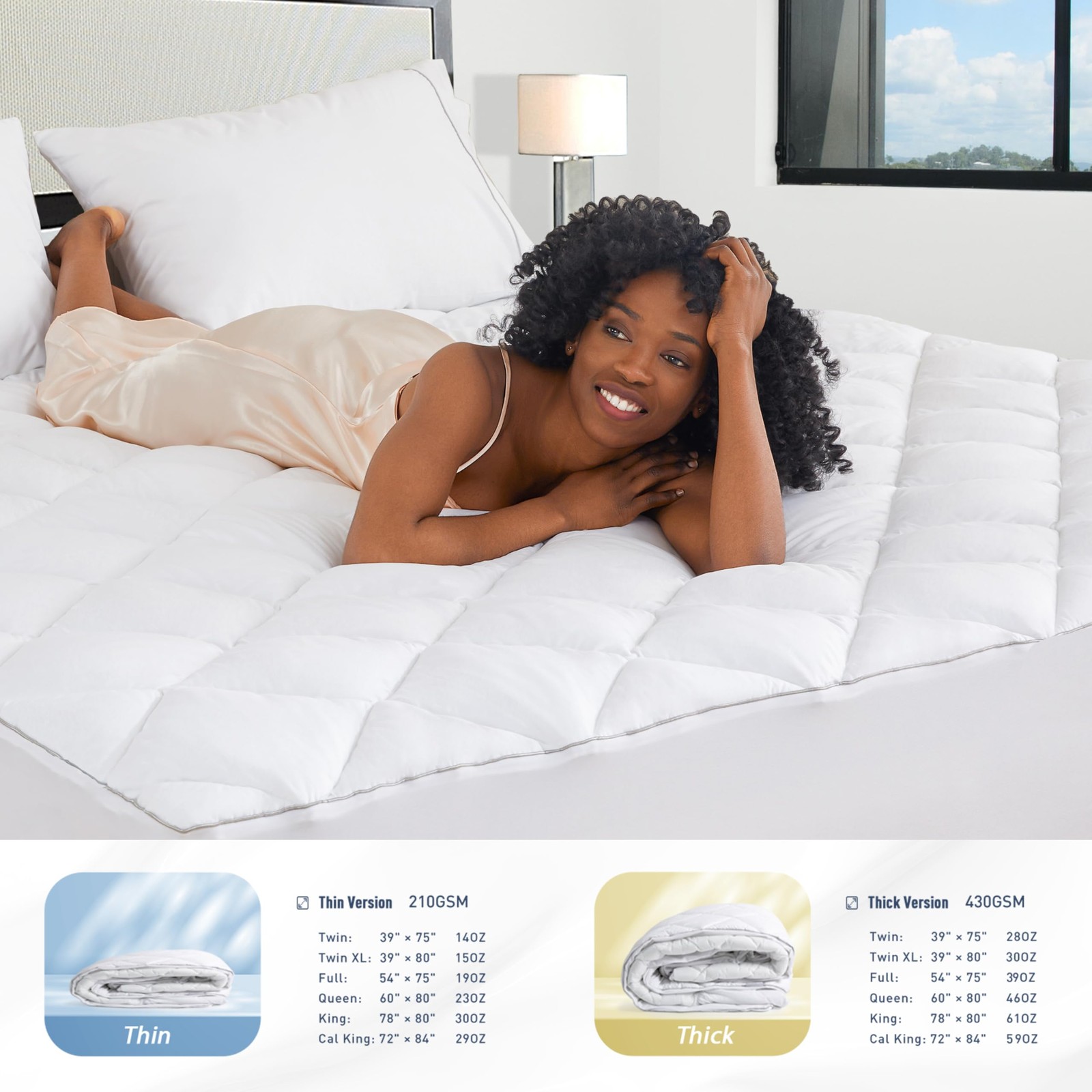 Sunflower California King Mattress Pad, King, Thick Version