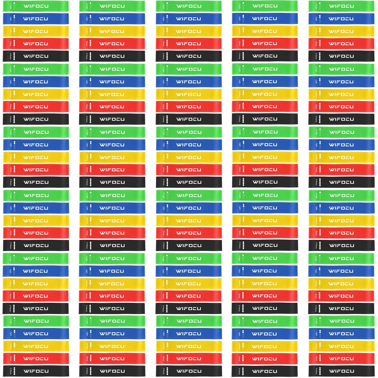 150 Pcs Bulk Fitness Resistance Bands Set for Gym Members Sports Class Studen...