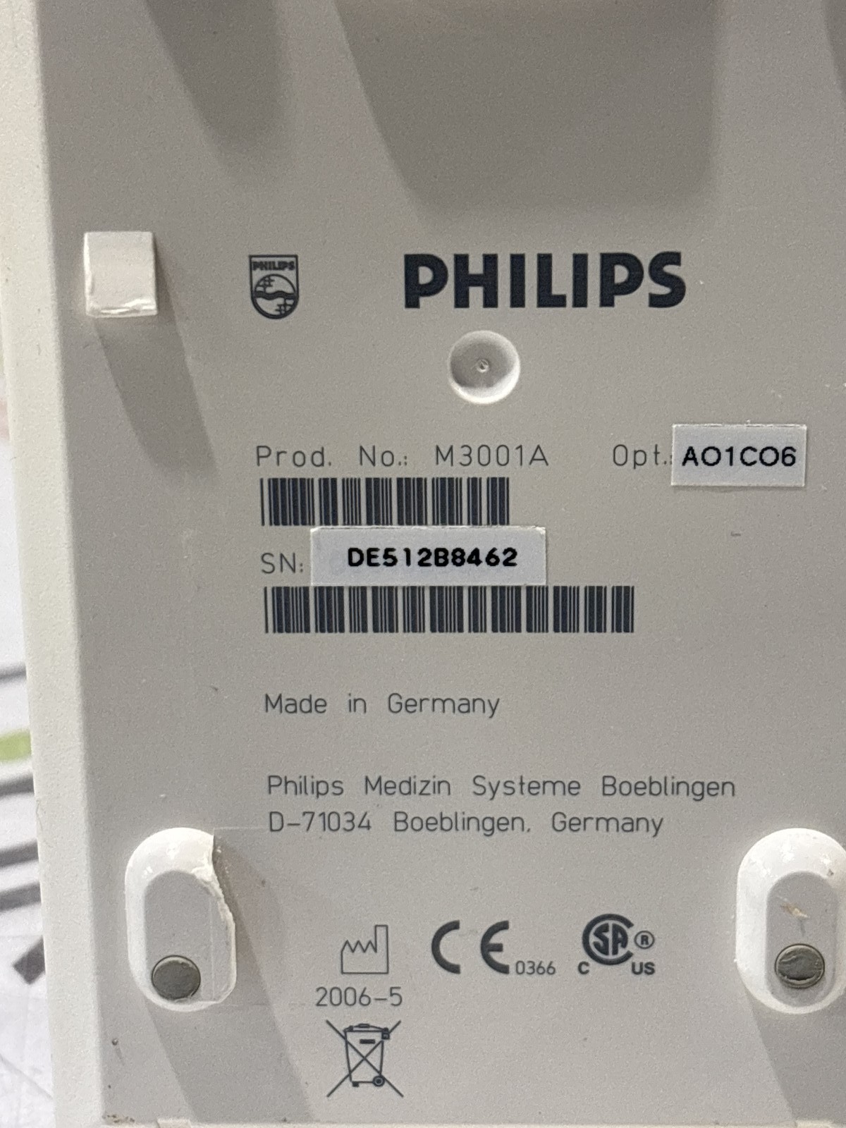Philips M3001A-A01C06 Fast SpO2, NIBP, ECG, Temp, IBP MMS Module