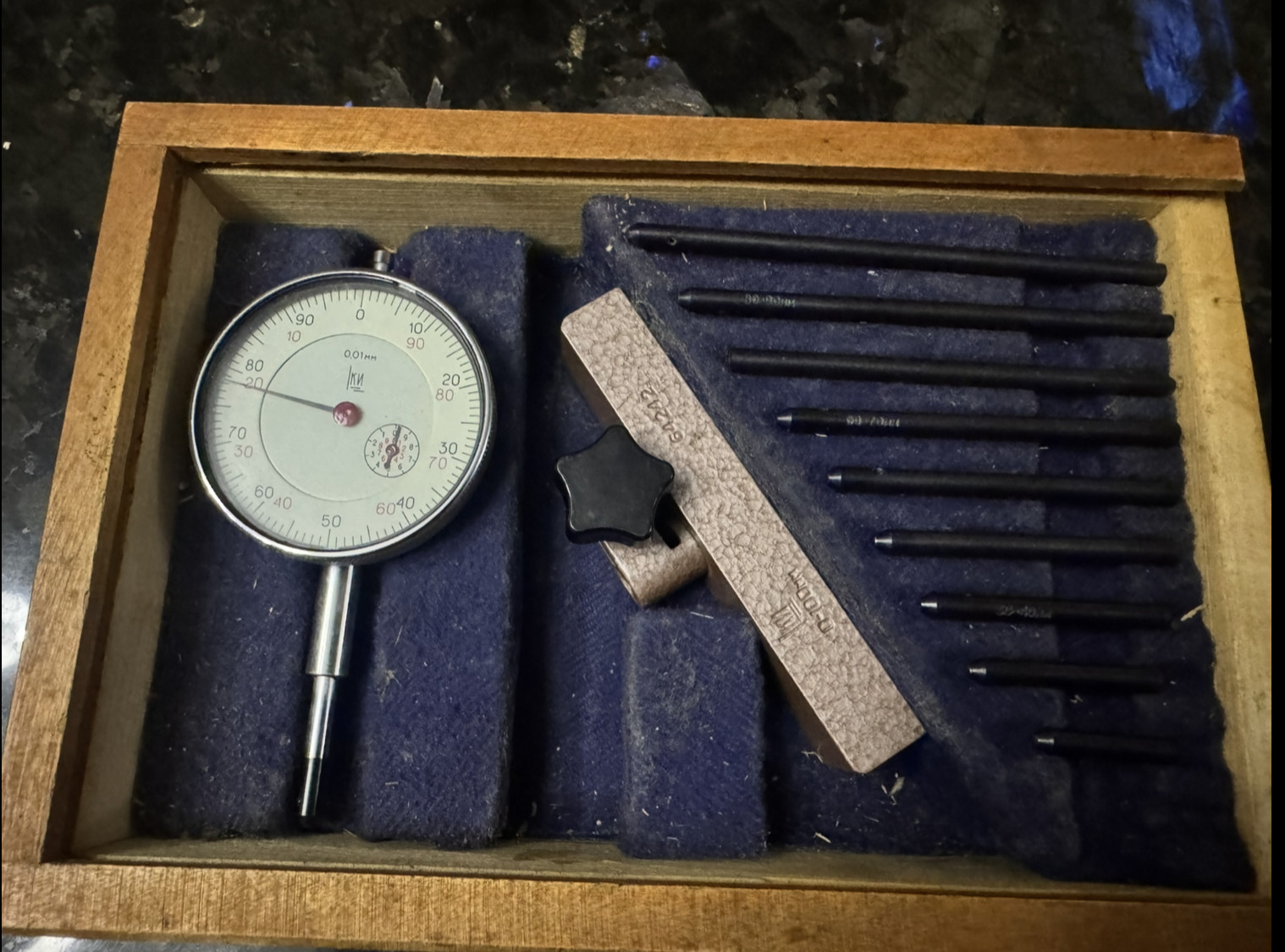 Depth Gage Micrometer Set Measuring Range 0-100mm/ 0.01mm USSR NEW!
