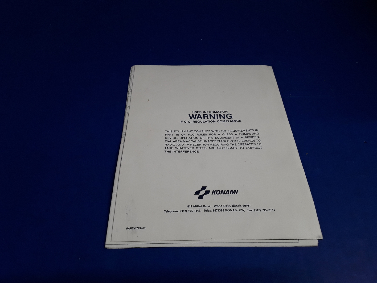 The Main Event by Konami Instruction Manual & Schematics