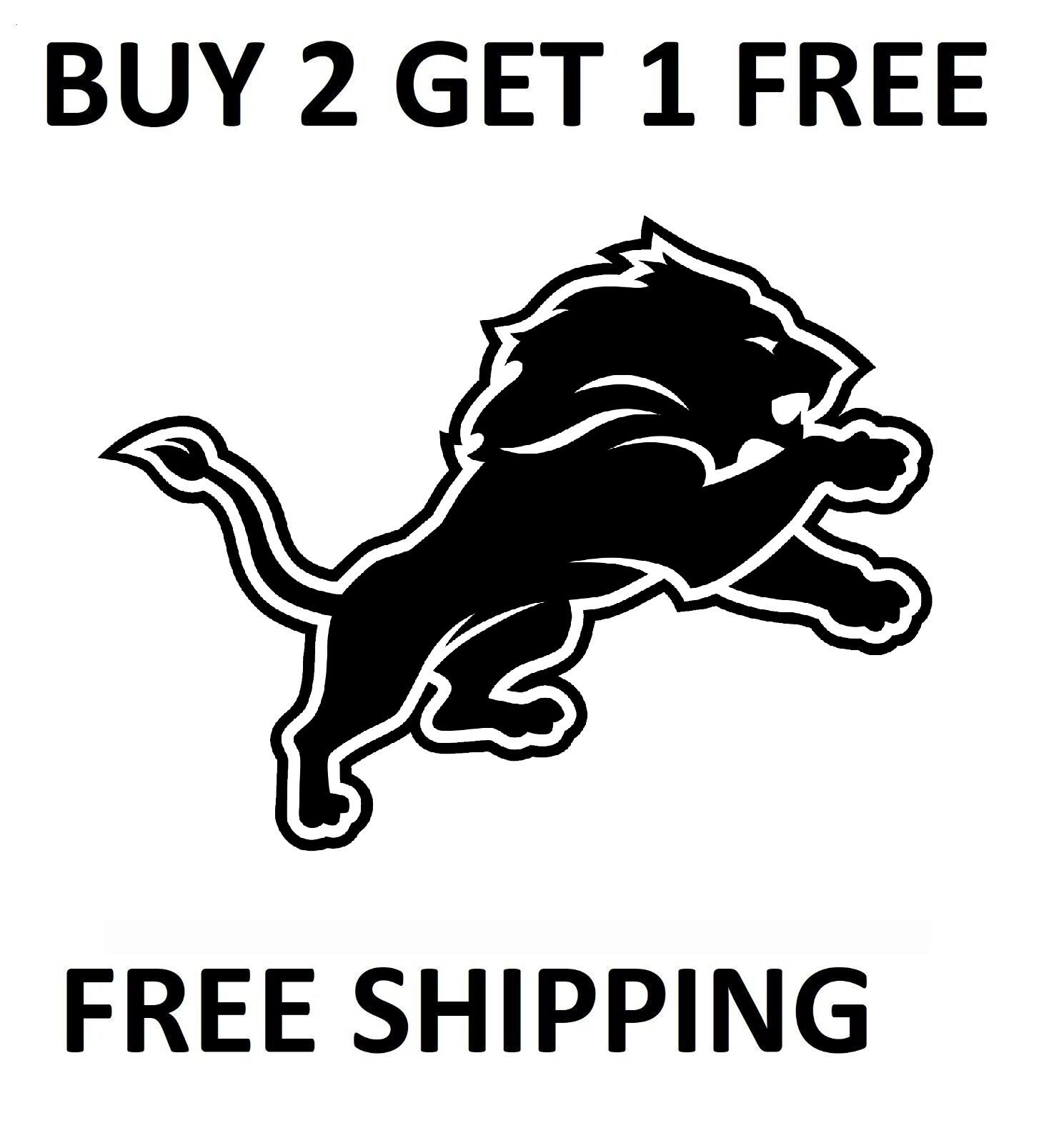 DETROIT LIONS   NFL   Vinyl Die Cut Car Decal - FREE SHIPPING