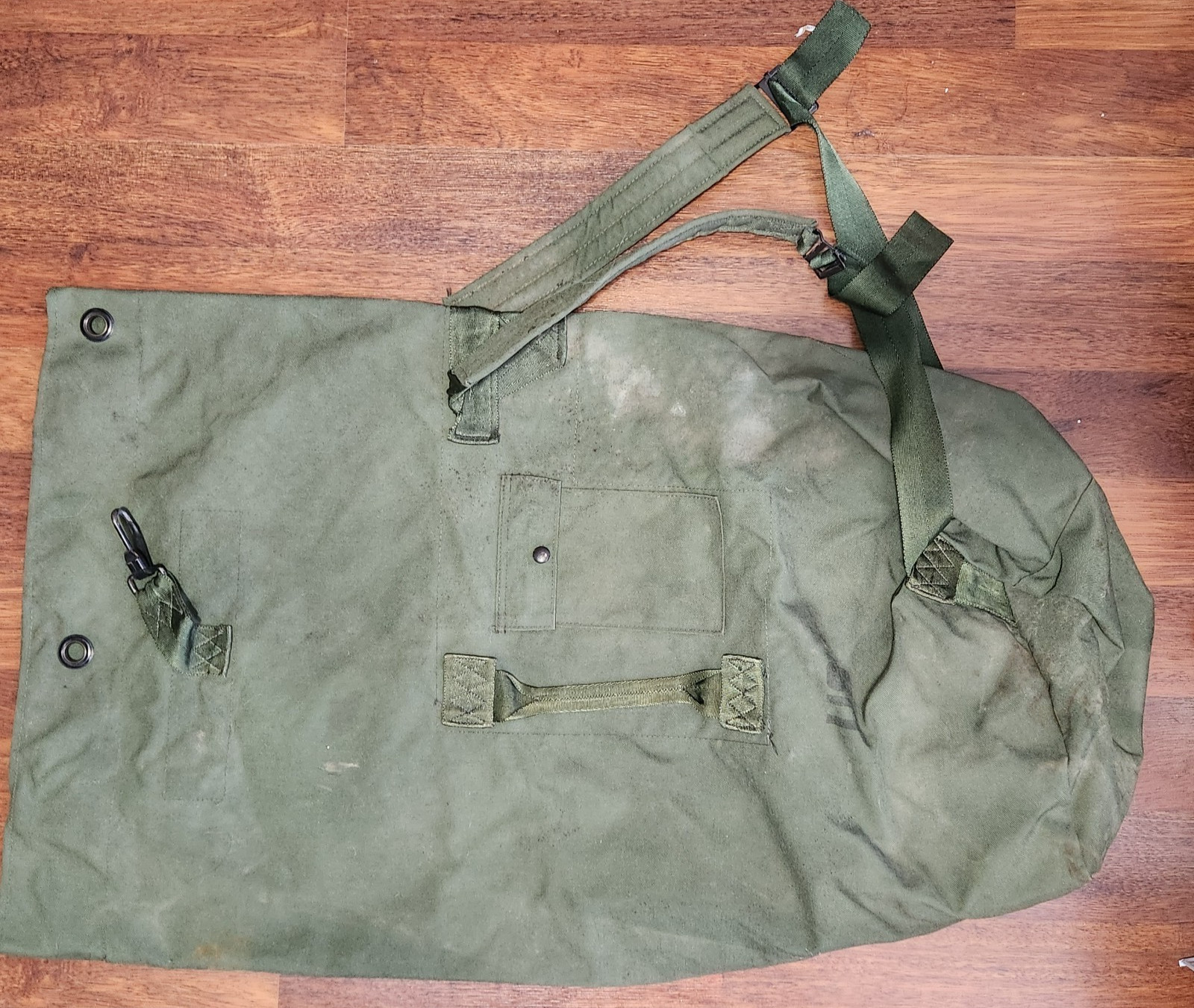 US Military Duffel Bag, Green, Nylon, Top Load - 36" Long
