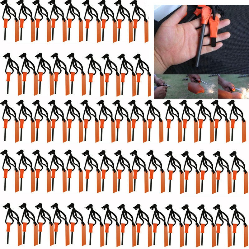 Lot Fire Starter Flint Steel Striker Survival Kit Outdoor Camping Ferro Rod Tool