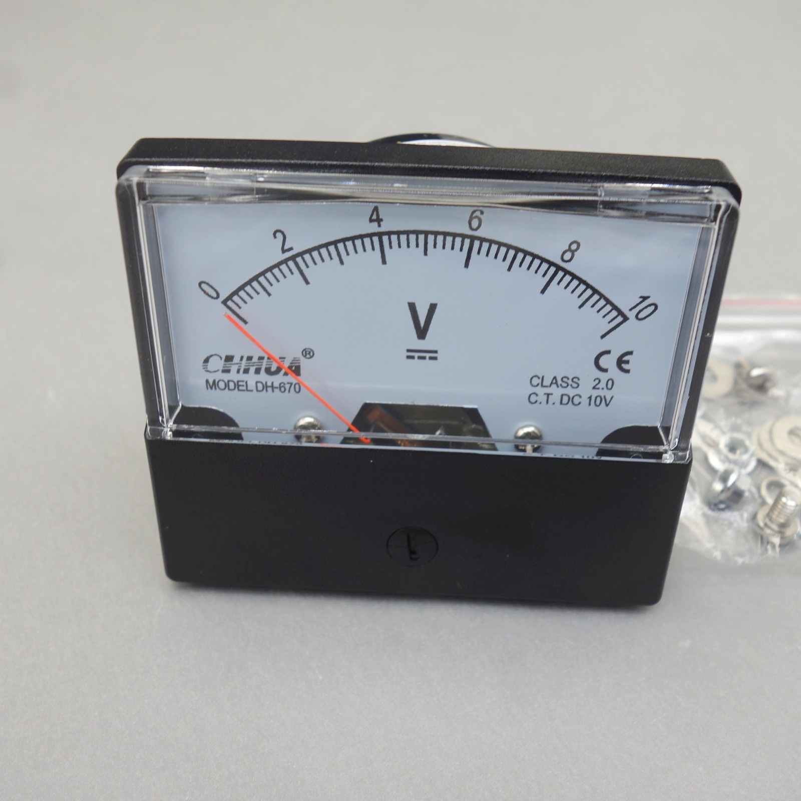 1PC DC 0-10V Analog Voltmeter Panel  Voltage Meter  60*70mm directly Connect