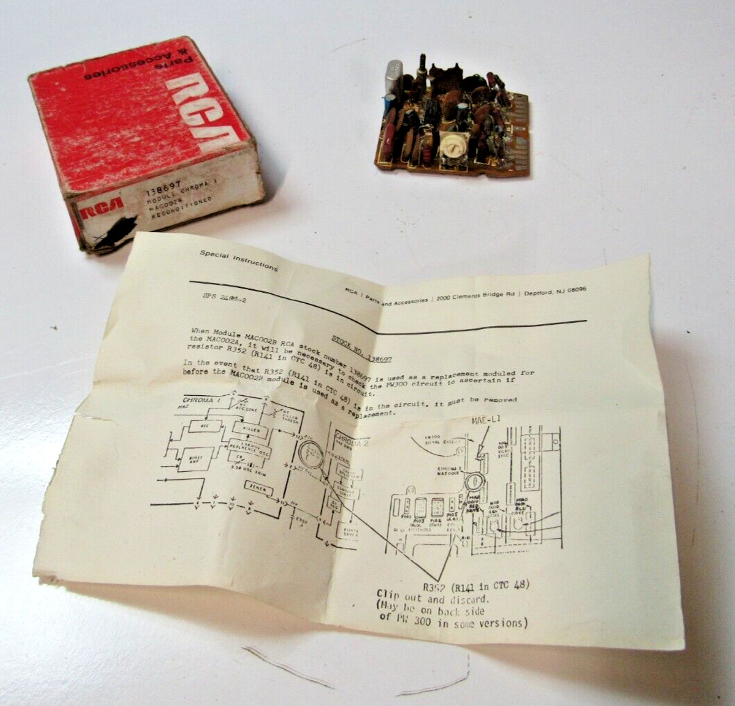 Vintage RCA 138697 Module Circuit Board  Television Replacement Part TV4
