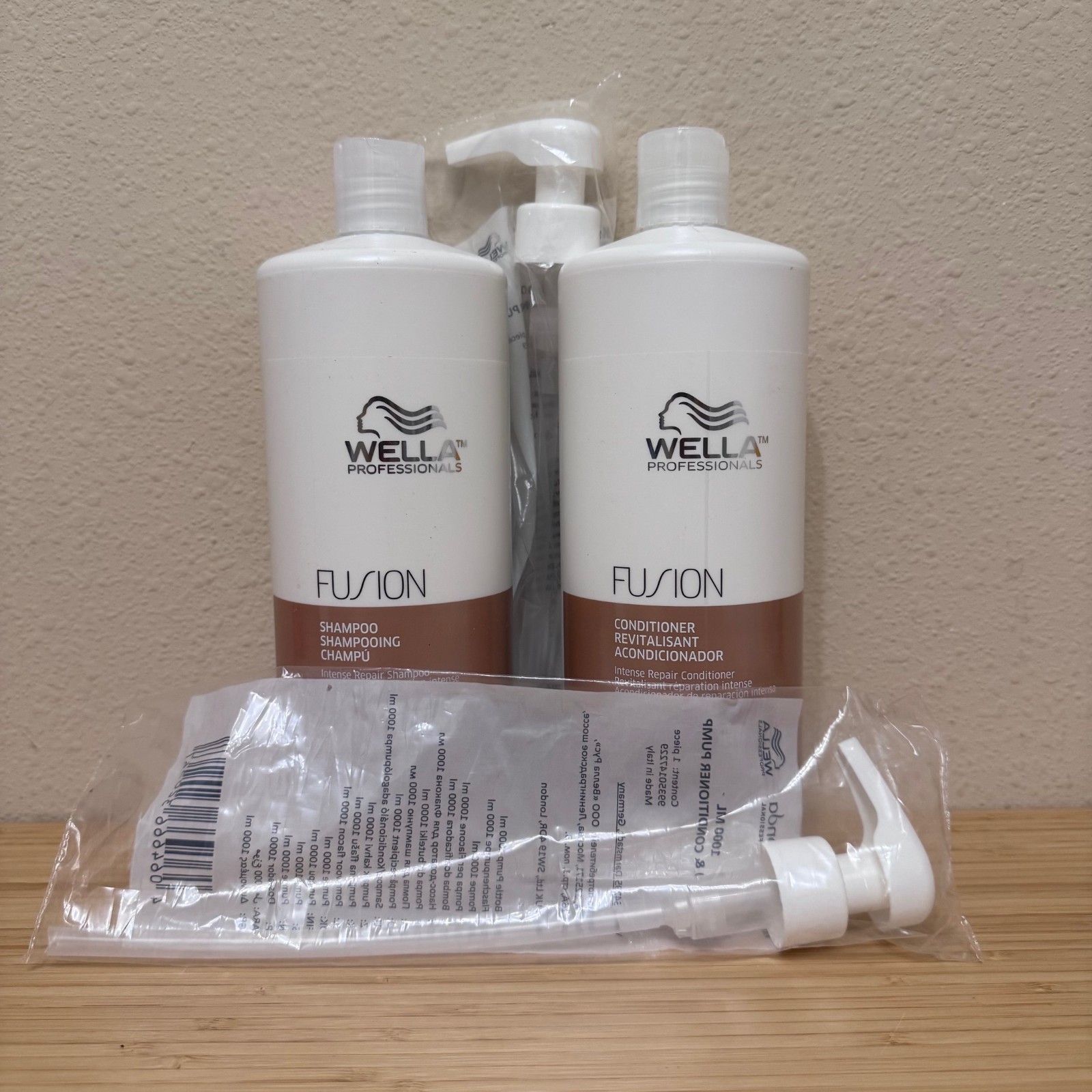 Wella Fusion Intense Repair Shampoo and Conditioner Duo, 33.8 oz each W/ Pumps
