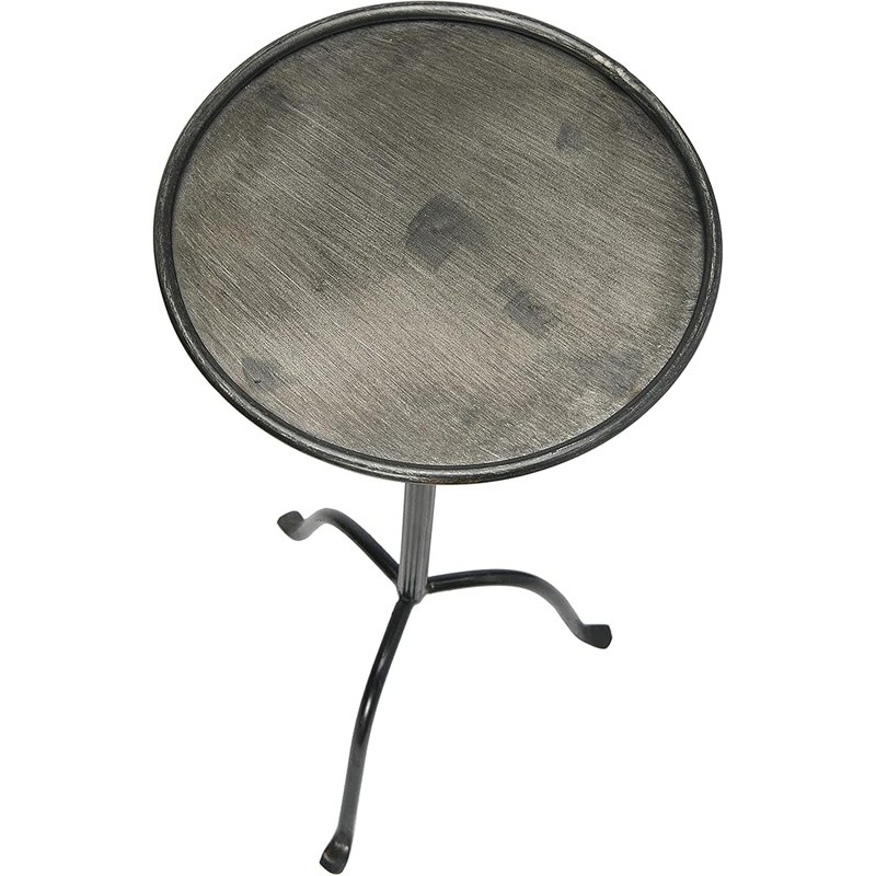 Elegant Metal Martini Table Sleek Round Accent Side Cocktail Table Modern Decor