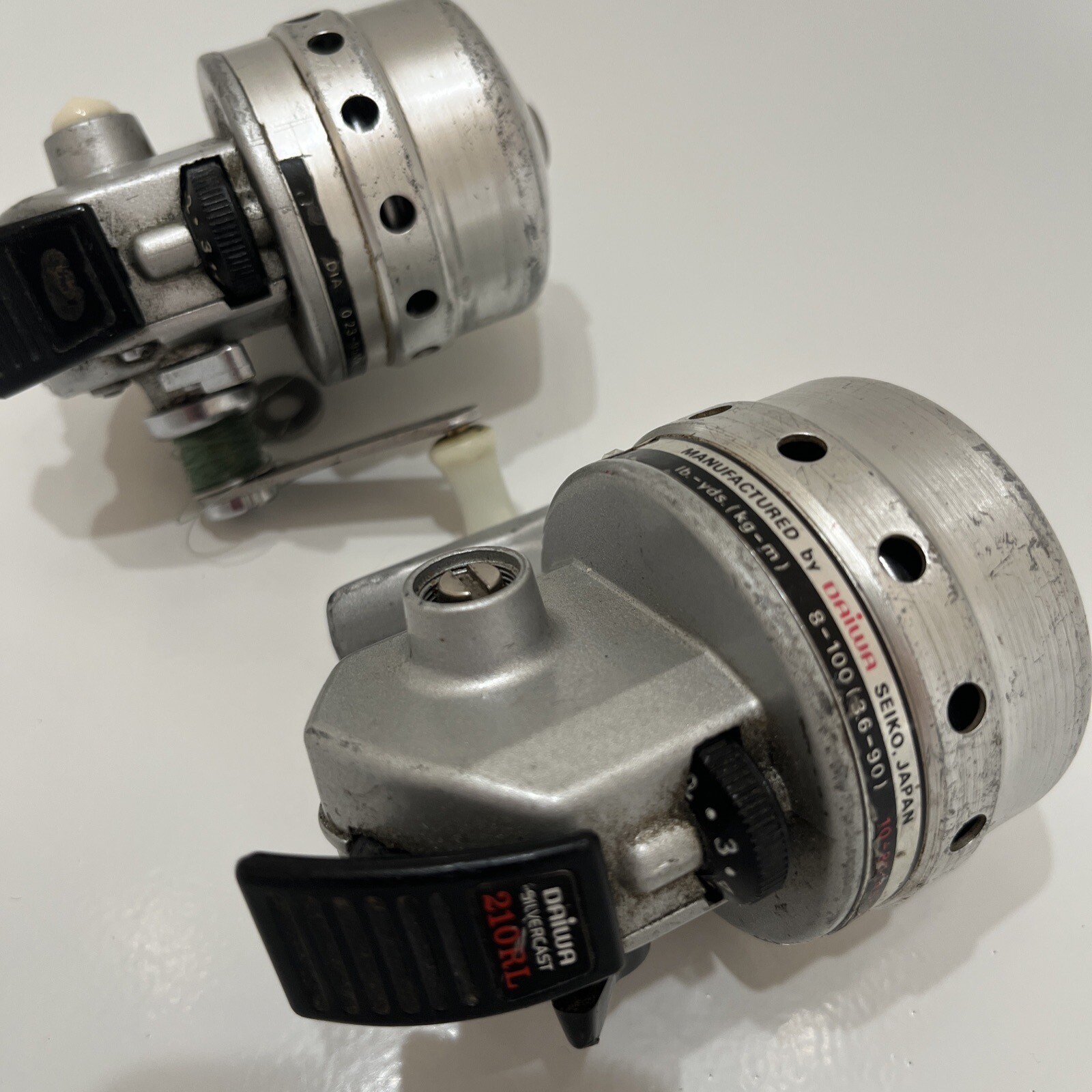 Two Vintage DAIWA SILVERCAST Fishing Reels (210 RL & Unknown) JAPAN *PARTS*