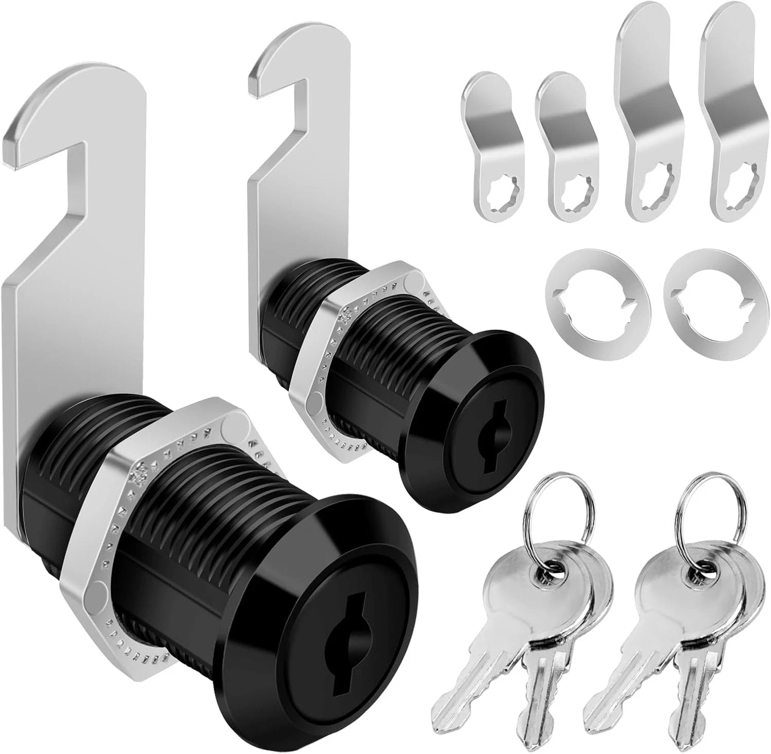 Cabinet Cam Lock Keyed Alike Black Finish, 1-1/8'' Cabinet Locks with Key Secure