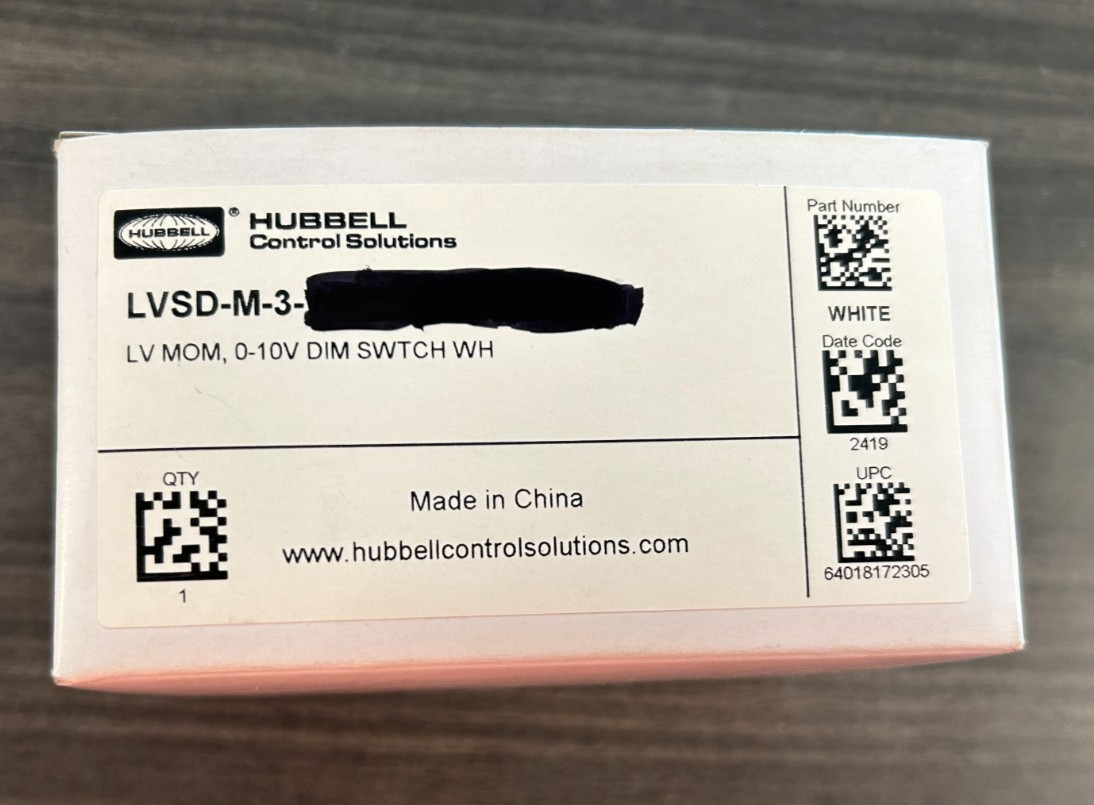 New Hubbell LVSD-M-3-WH Occupancy Switch (GREY)