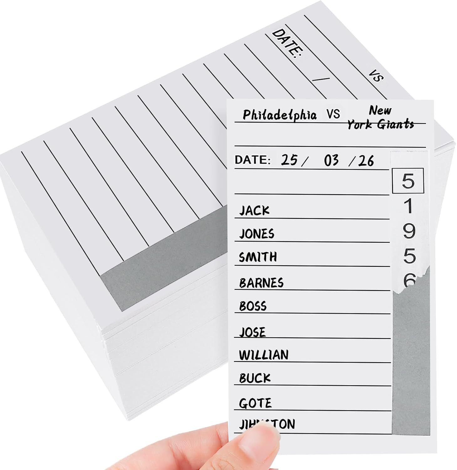 160 Pack Strip Cards for Gambling, 10 Line Football Strip Cards, No-Repeat Pull