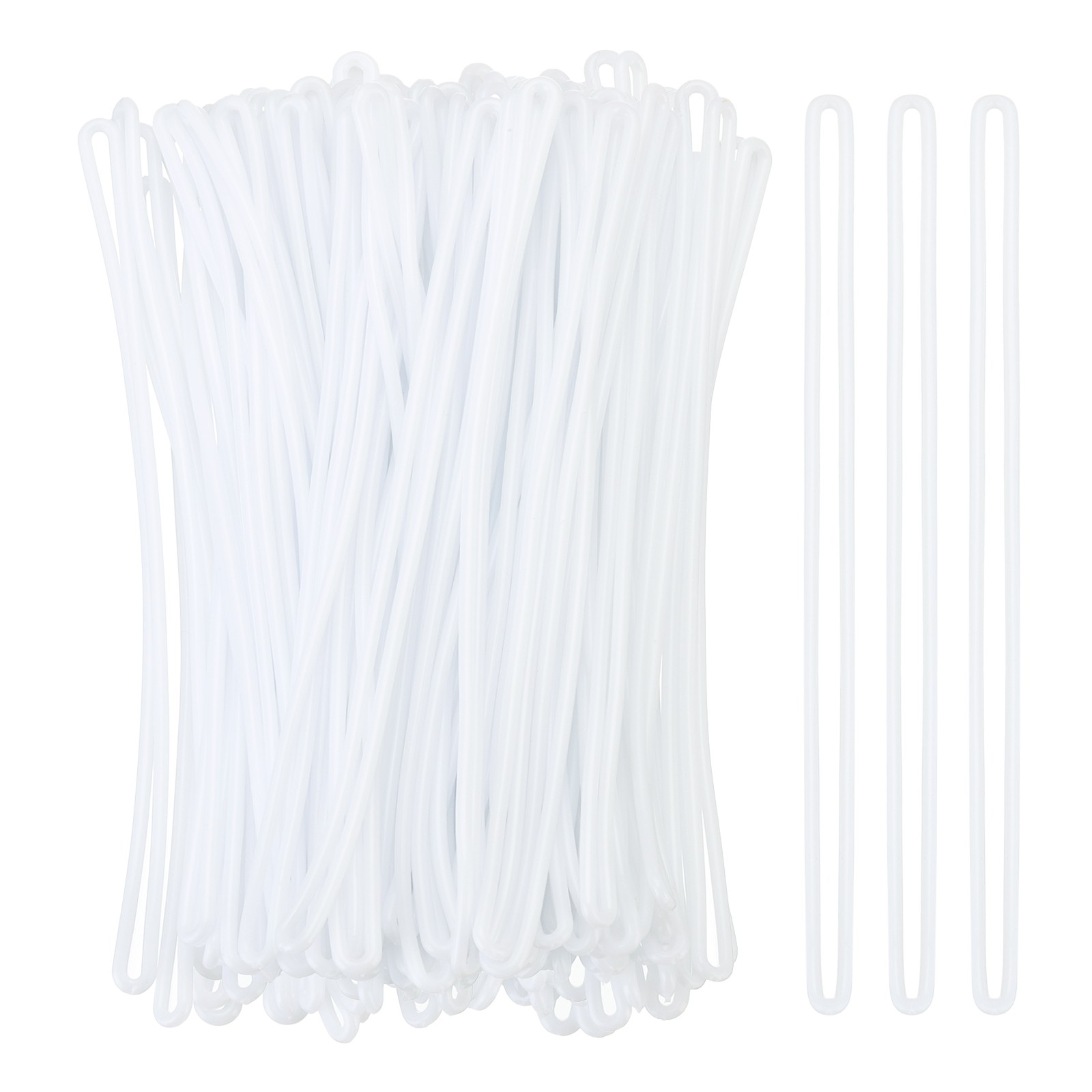 100 Pcs Luggage Tag Loops, Plastic Luggage Loop Straps Bag Tag Loops, White