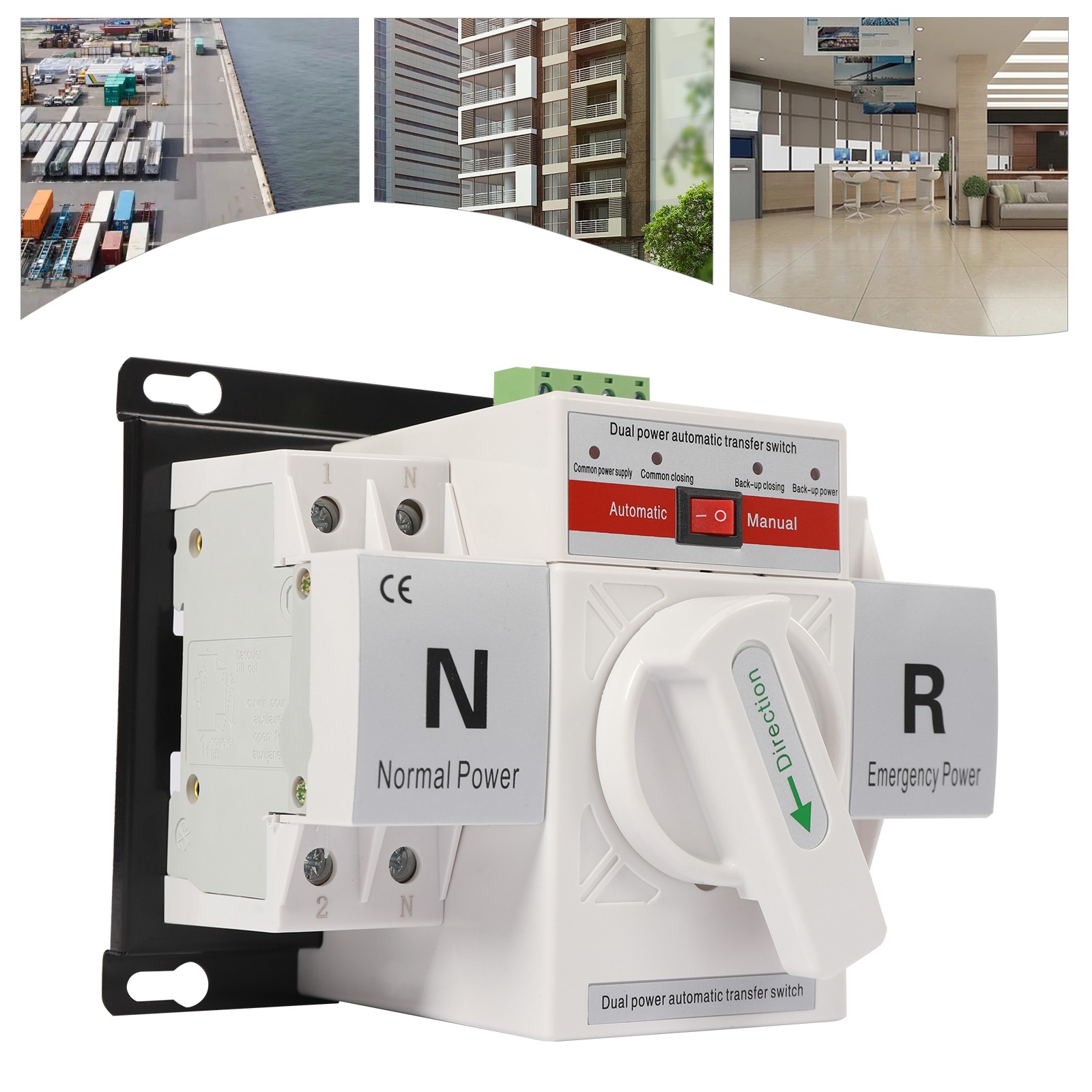 White Dual Power Automatic Transfer Switch Mini Switches Toggle Controller