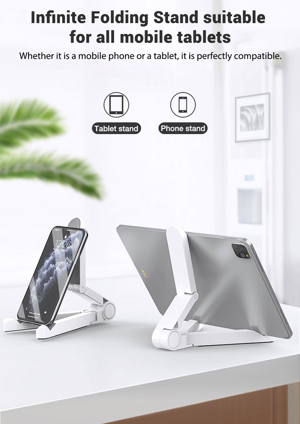 Share Adjustable Portable Desktop Holder Mount Folding Tablet Stand Anti-Slip