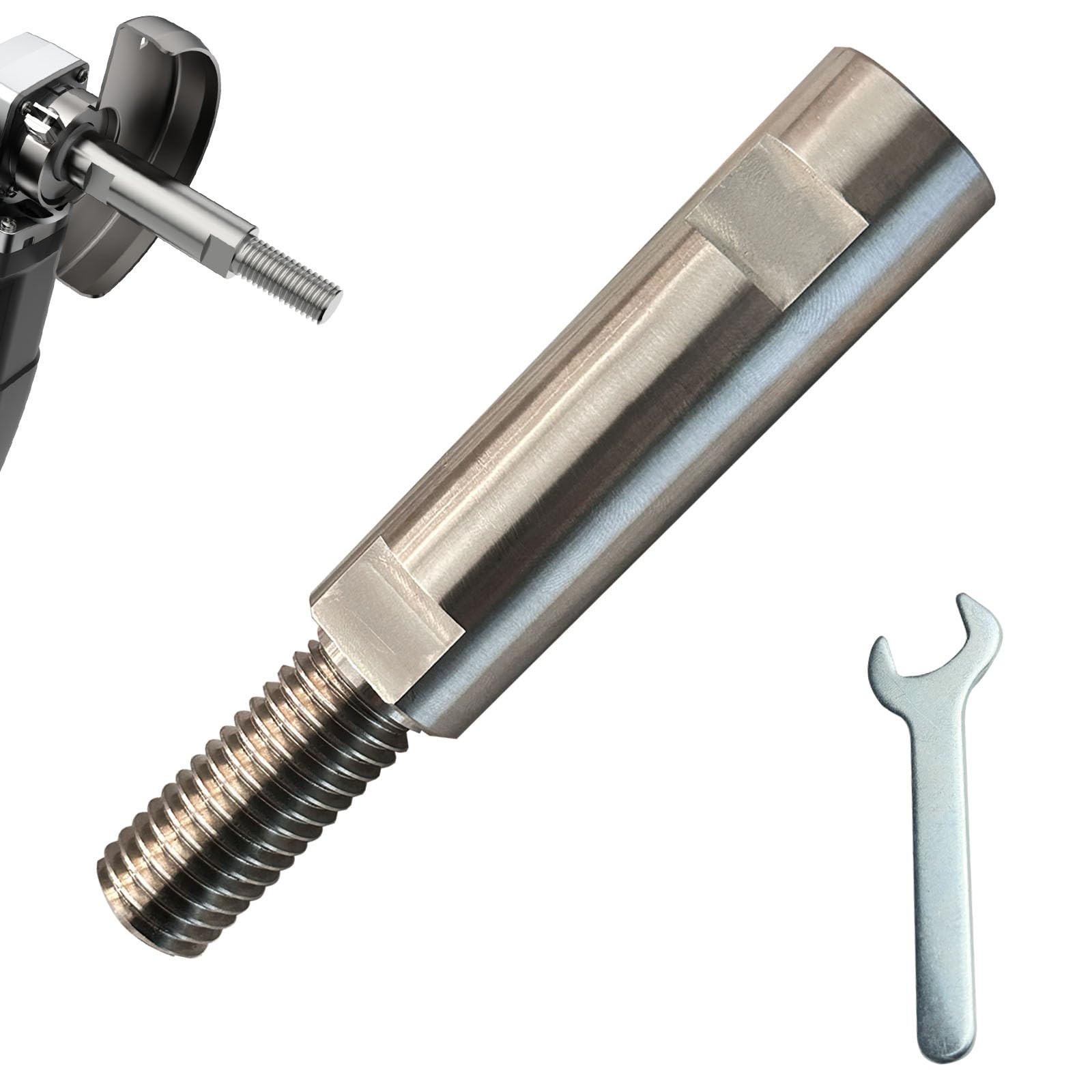 Neeki 4-1/2" Stainless Angle Grinder Arbor Extension Shaft, 5/8"-11 Thread Ar...