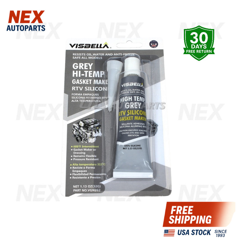 New GREY Hi-Temp RTV Silicone Gasket Maker (32g) Resists Oil Water Anti-Freeze