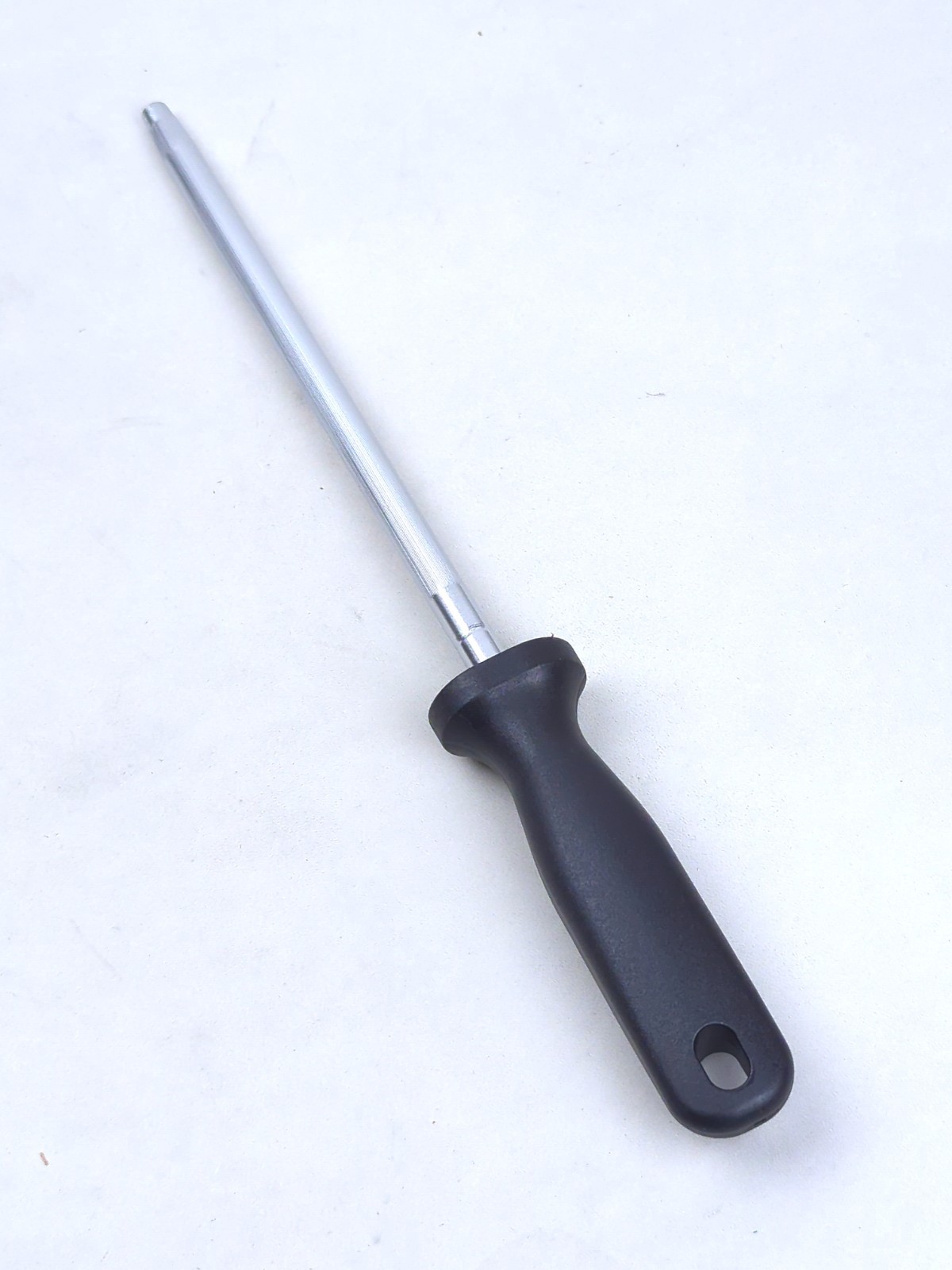 CHICAGO CUTLERY 8" Honing Rod / Sharpening Steel, Stainless Steel, Black Handle