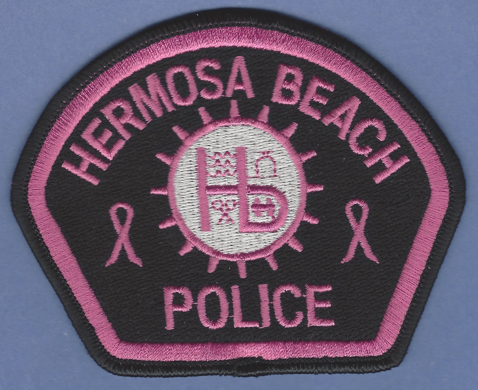 HERMOSA BEACH CALIFORNIA POLICE CANCER AWARENESS PINK RIBBON PATCH