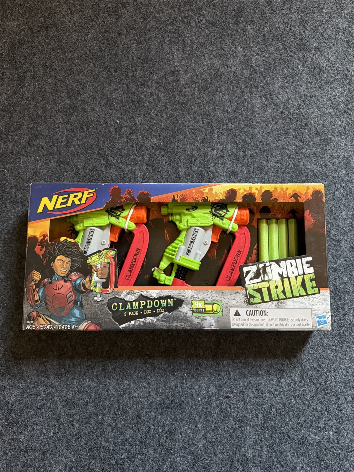 NERF Zombie Strike CLAMPDOWN 2 Pack w/ 4 darts NEW Clamp Down
