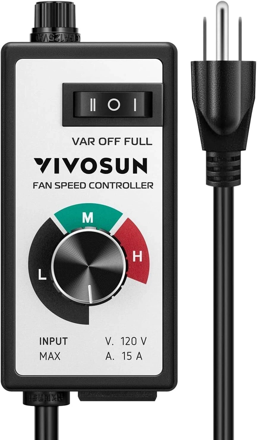 VIVOSUN Variable Fan Speed Controller AC 120V for Inline Duct Ventilation 1500W