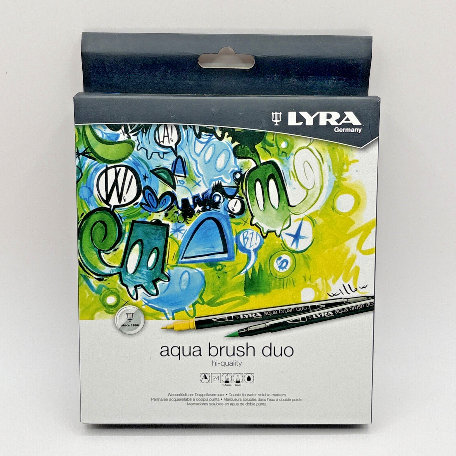 LYRA Aqua Brush Duo Brush Markers, Set of 24 Pens, Assorted Colors Germany New