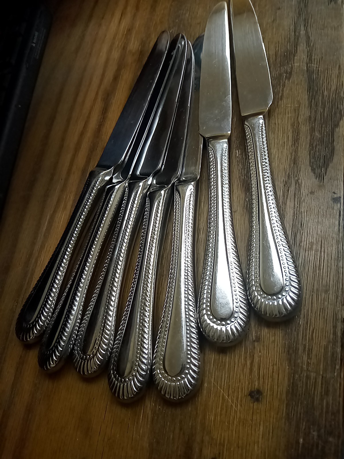 Wallace Stainless WICKHAM FULL BEAD 9 1/2" Dinner Knife (7) Free Shipping  POB3