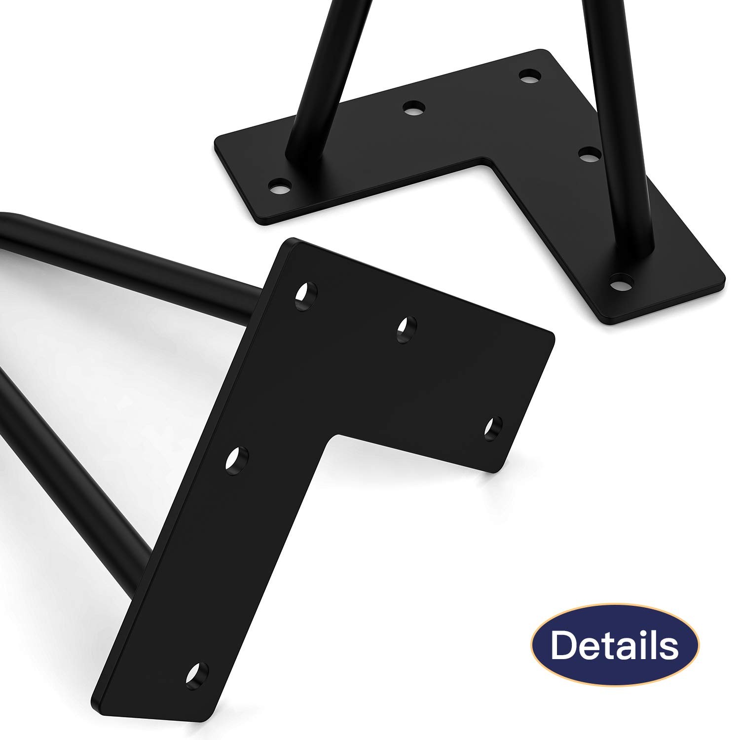 Orgerphy 8' Black Hairpin Furniture Legs (4PCS) | Heavy-Duty Hairpin Legs for